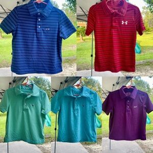 5 Vineyard Vines Boys Kids Sankaty Performance Polos Under Armour Sizes 4 & 5T